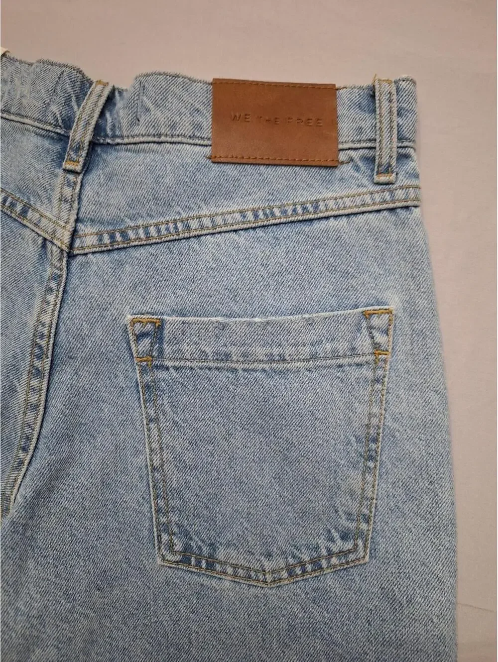 We The Free Jam Session Light Blue Relaxed Fit Denim Capri Jean Shorts